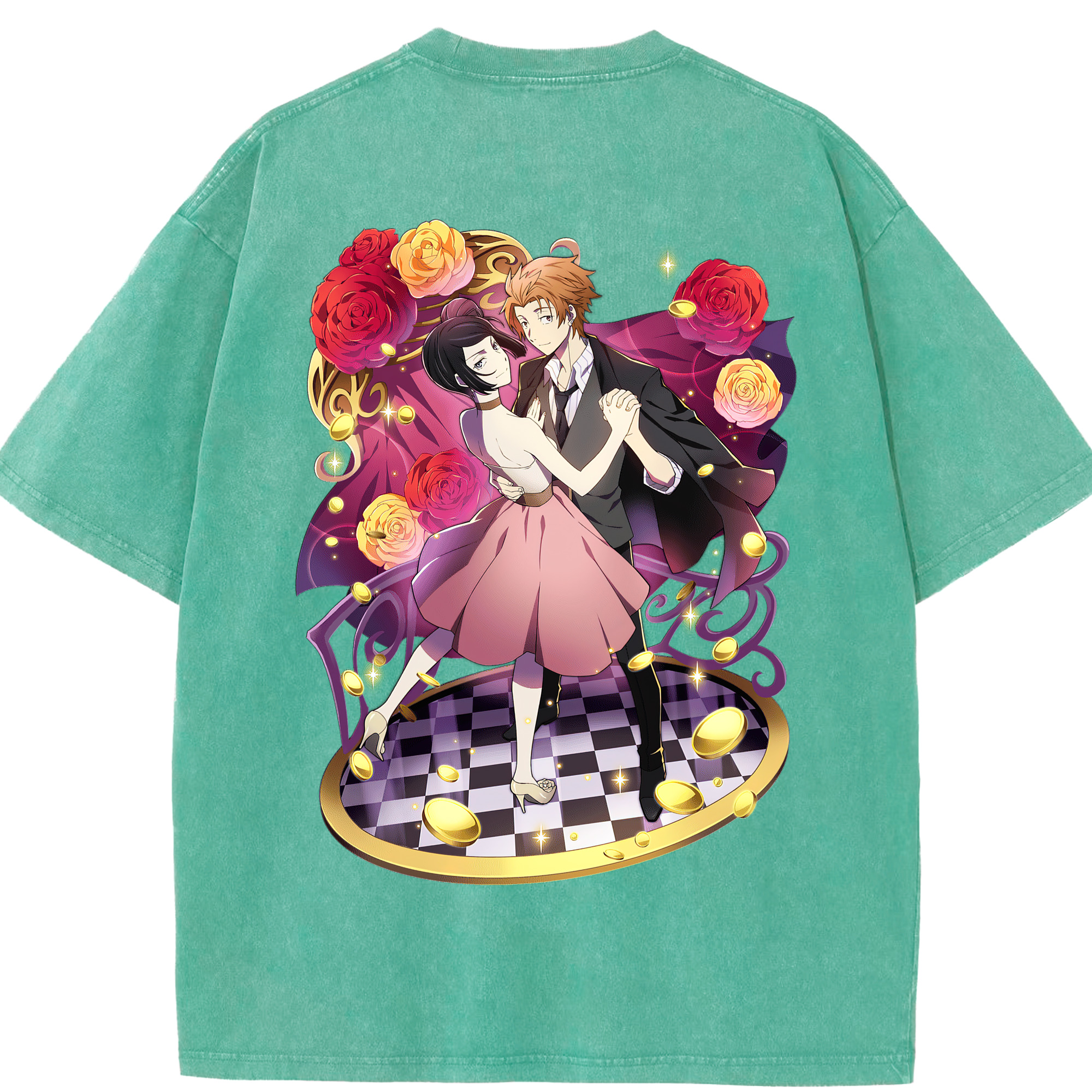 （画像用） 文豪ストレイドッグス Bungo Stray Dogs 綿100% ヴィンテージ風 半袖Tシャツ（背面プリント）
